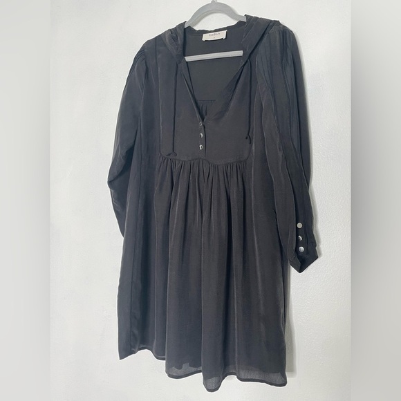 ba&sh Lightweight Hooded Black Long sleeve Flowy dress. Size Large - Picture 6 of 10